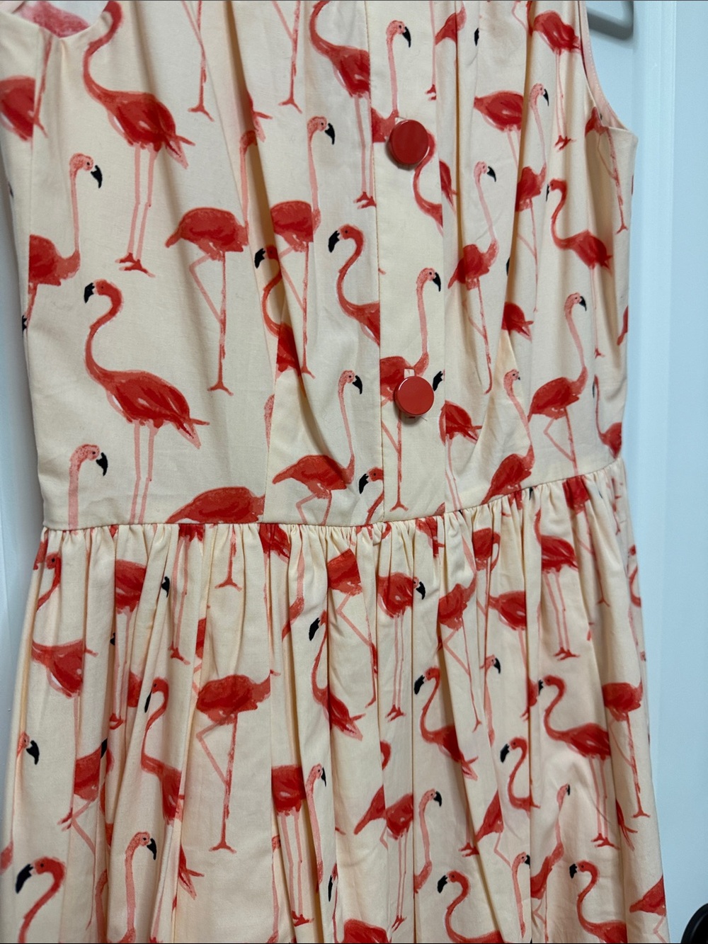 kate spade Pink Flamingo Print Sleeveless Fit-and-Flare Dress 🦩☀️💕 - Picture 6 of 11